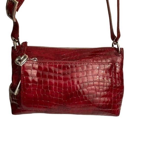 Brighton Handbags - Brighton red shiny embossed leather messenger bag
